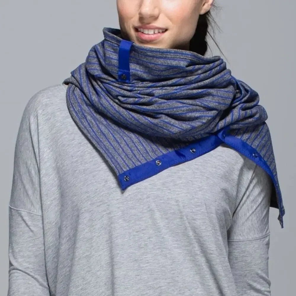 Lululemon Vinyasa Scarf Rulu Parallel Stripe Pigment Blue/Heather Black